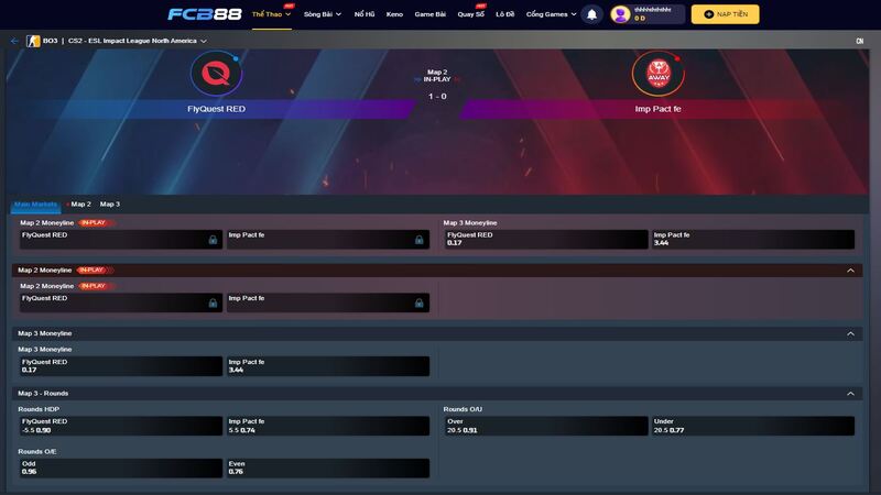 vài kèo cá cược cs2 phổ biến tại fcb88
