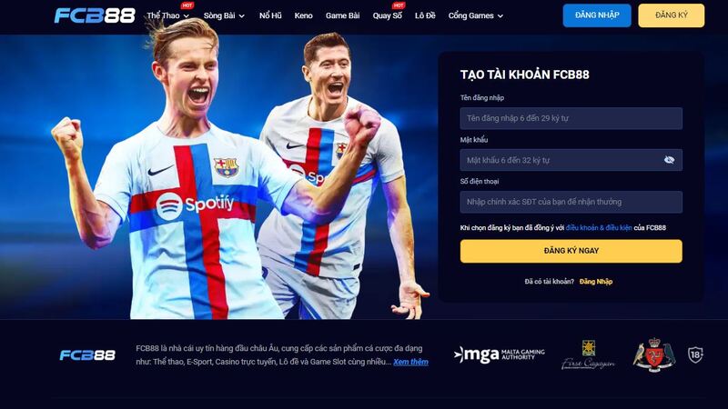 hướng dẫn đăng ký tài khoản fcb88