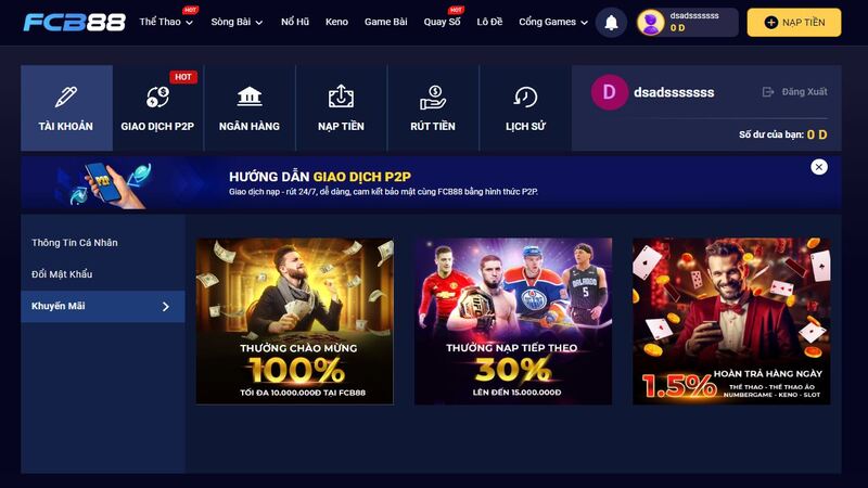 fcb88 tung ra khuyến mãi thưởng nạp tiếp lên đến 15 triệu