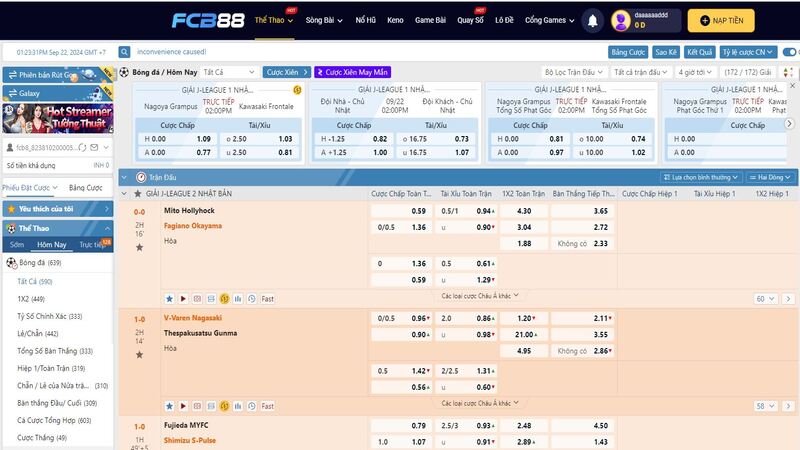 các kèo bóng đá phong phú tại sảnh saba sports